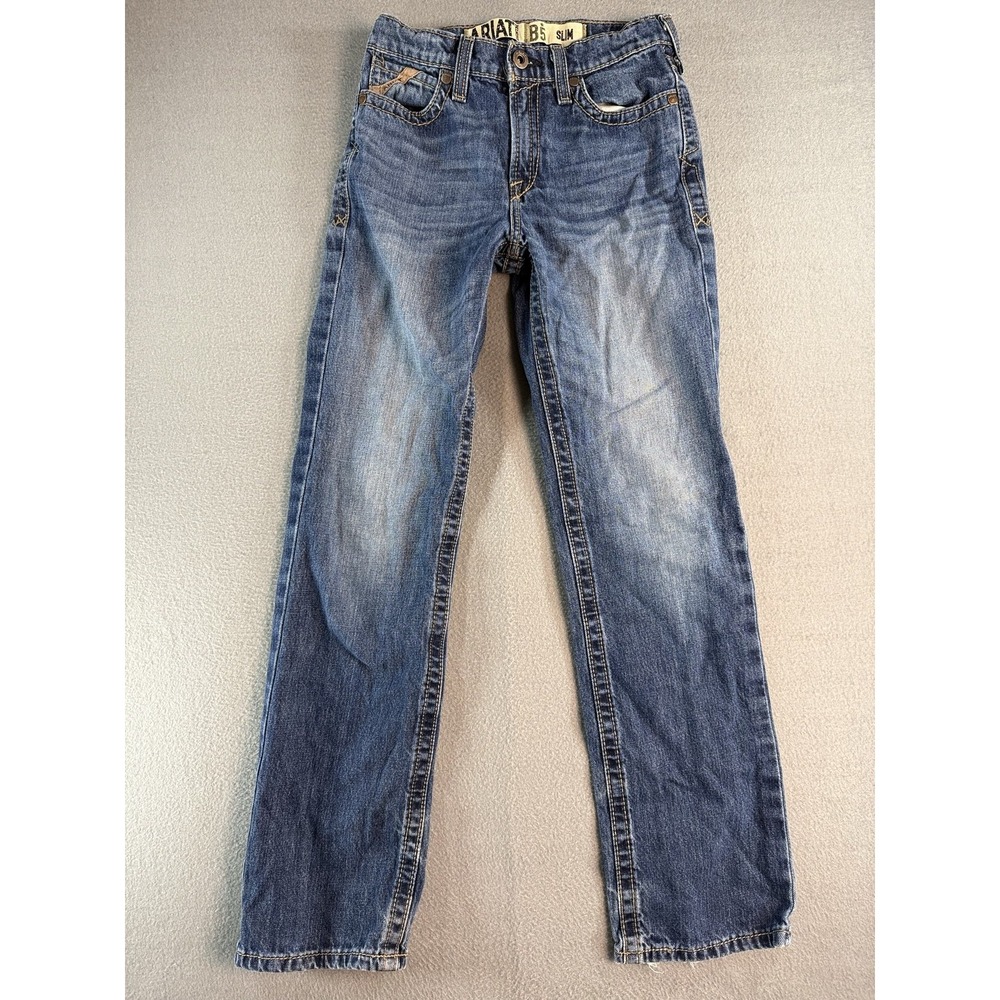 Ariat B5 Nate Cyclone Jeans Boys 16 Medium Wash Blue Slim Straight Denim Casual